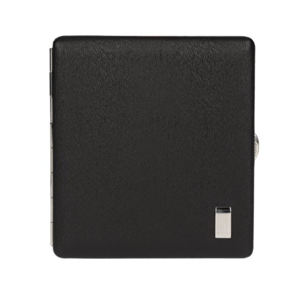 Dunhill Sidecar PA9134 經典黑色皮革硬式煙盒
