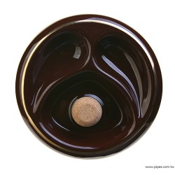 雙斗座陶瓷煙灰皿(酒紅色) 雙斗座陶瓷煙灰皿(酒紅色)