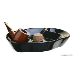楕圓雙斗座陶瓷煙灰皿(黑色款) 楕圓雙斗座陶瓷煙灰皿(黑色款)