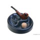 三斗座陶瓷煙灰皿 (霧藍款)